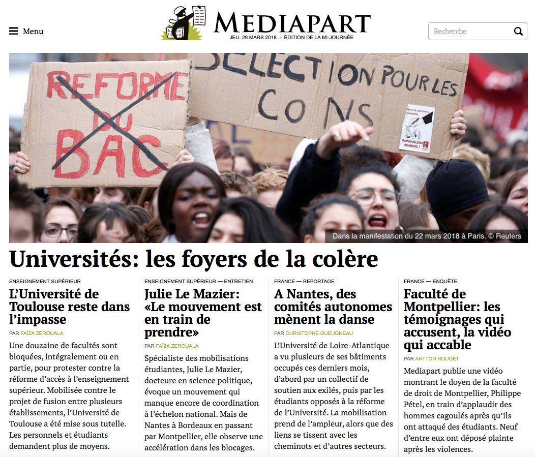 edwyplenel's tweet photo. Montpellier, Toulouse, Nantes, Rennes, Lille, etc. : un nouveau mouvement étudiant est en train d'émerger et de se coordonner. Les reportages et les analyses de @mediapart @faizaz @gueugneau @AnttonRouget https://t.co/93b1YmnjmK https://t.co/aCkRVZlbPf
