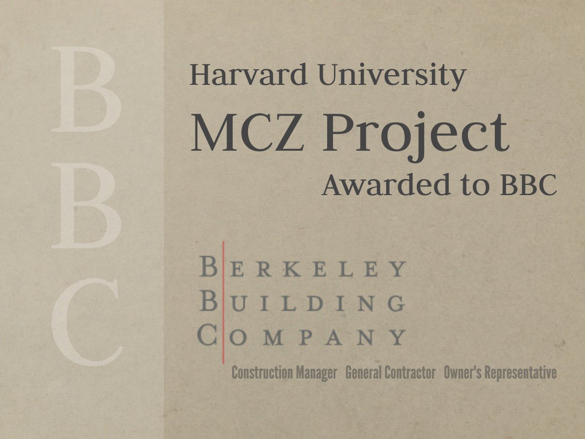 BerkeleyBuildCo's tweet photo. #BerkeleyBuildingCompany is excited be awarded the @HarvardMCZ Project. BBC Team Carolina Messinese and Alan Slotnick will begin construction of offices and modifications of infrastructure in one of the oldest buildings outside of Harvard Yard. #BBCProjects #HarvardMCZ @Harvard https://t.co/v6l880PegJ
