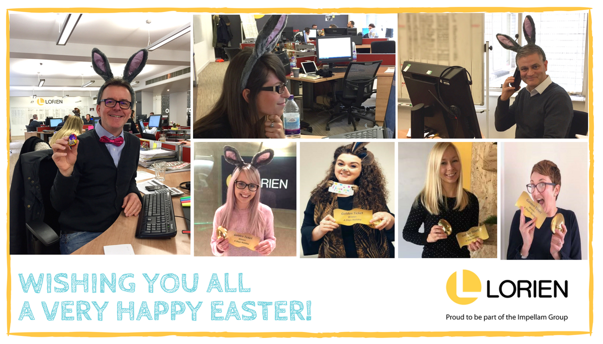 The #Easter spirit is definitely in the air here at Lorien! Loving the bunny ears and, of course, and our golden egg winners who each have a day's holiday to look forward to.