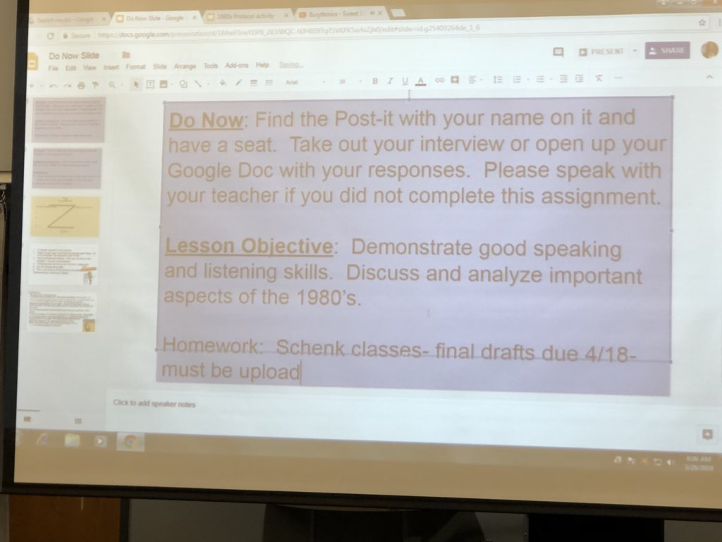 Mrs Leblon &amp; Mrs Kenney’s classes collaborative planning. 1980s protocol activity!!! #80sfun @EBHSprinc