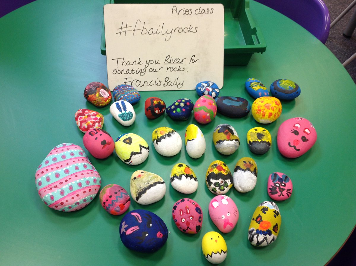 francis_baily's tweet photo. Look out for our Easter themed rocks. Show us where you found them and hide again for someone else to find. #fbailyrocks https://t.co/wpOy6RFTZa
