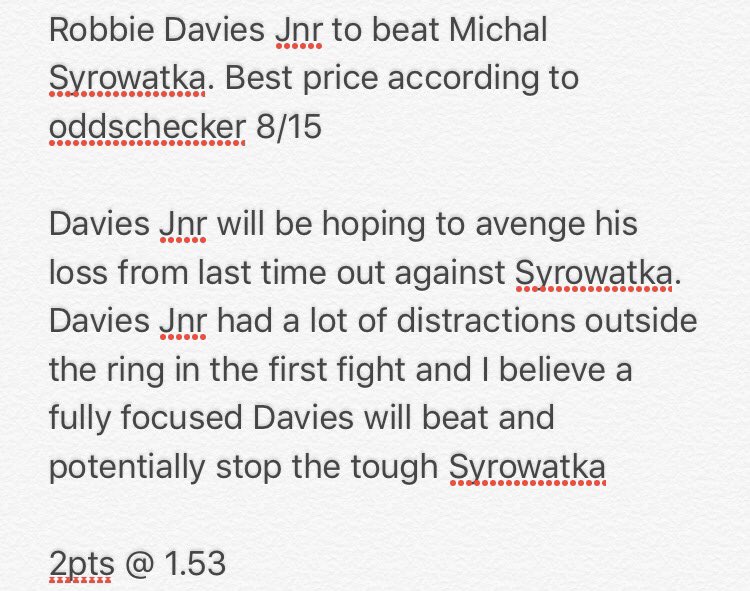 BoxingExpertTip's tweet image. Robbie Davies Jnr to avenge his loss to Syrowatka!