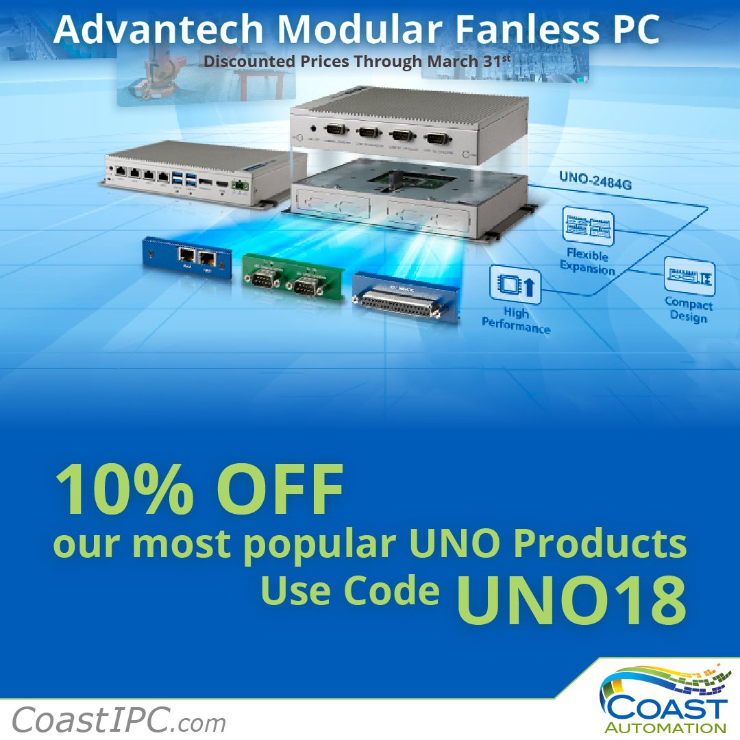 Only a few days left. Get a 10% discount on select @AdvantechIA products! Ends 3/31. Use code UNO18 ow.ly/XtQB30iLjAr