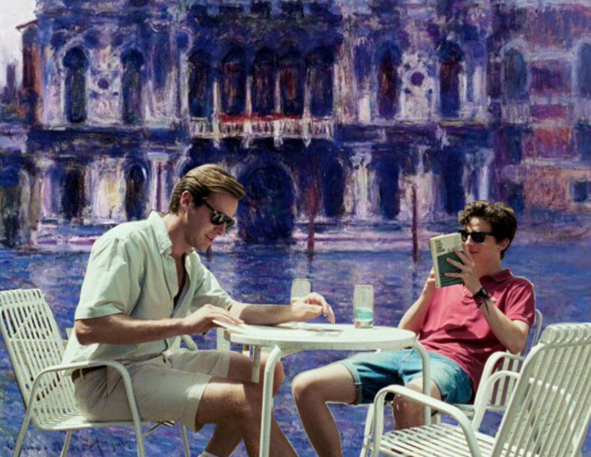 Take a look at this incredible Monet-style #CallMeByYourName art by <a href="/mikalabrague/">Mika</a> 🎨❤️ More at <a href="/cmbynmonet/">call me by monet</a> 👏 #FanArtFriday