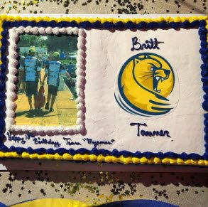 BrittFishing's tweet photo. Happy 18th Birthday Britt and Tanner. Check out their birthday cake from this past Saturday. What a great B-day party and College celebration party. https://t.co/LC6qqiC5zc