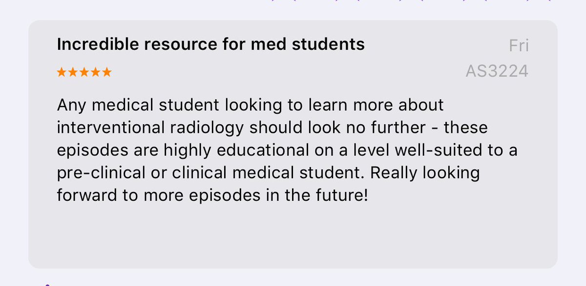BenRoushMD's tweet photo. Extremely humbled by our first review on @ApplePodcasts for @The_Sound_of_IR this week. It’s incredible to think a crazy idea I had over a year ago is benefiting other #FutureIR students. Check it out! New episodes dropping weekly! https://t.co/yKPbaM1xtX #IRad #TwittIR @SIRRFS https://t.co/mhooOrVtVu