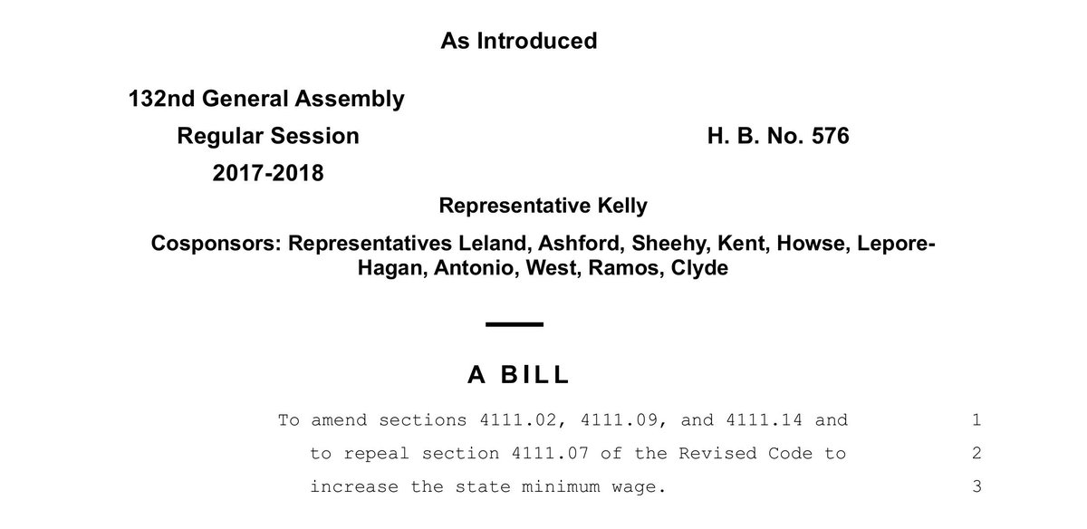 innovationohio's tweet photo. Yesterday, State Rep @brigidekelly and several @OHHouseDems colleagues introduced legislation (#HB576) to raise Ohio's minimum wage to $15 by 2025. 👏👏👏
#RaisetheWage #FightFor15 https://t.co/VsOwFJT6Oe