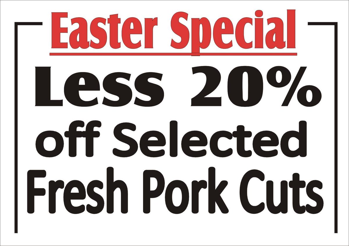 Berliner_Way's tweet photo. Easter Special : Less 20% off selected Pork Cuts. Pop into one of our stores to take advantage of these specials! #BUTCHERY #FOODIE https://t.co/cLHLeRpT9G