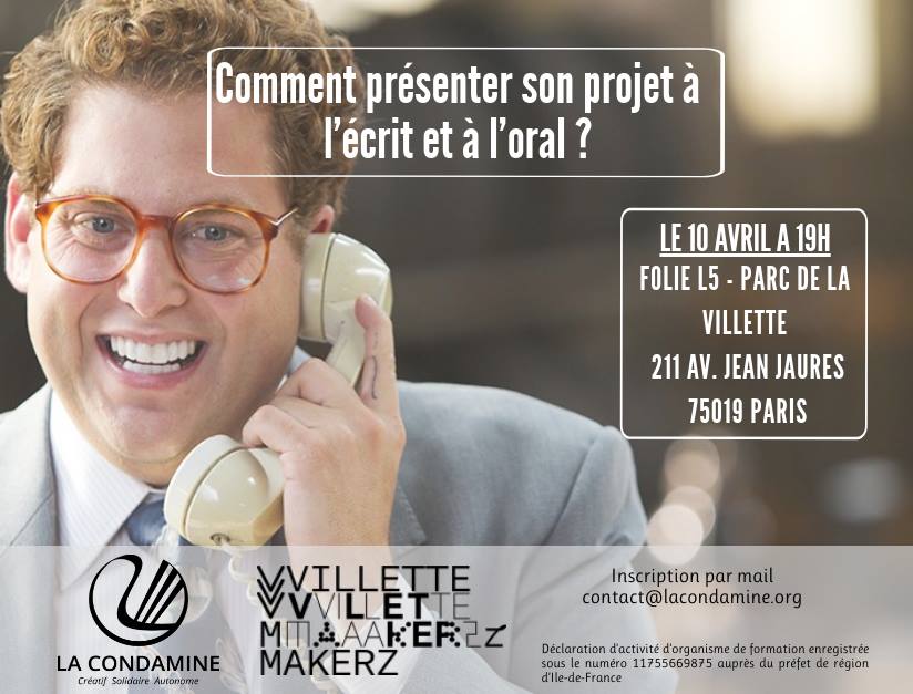 VMakerz's tweet photo. Masterclass "Comment présenter son projet à l'écrit et à l'oral" délivrée par @_lacondamine le 10 avril à 19h chez nous à Villette Makerz ! Les places sont limitées, alors réservez vite à contact@lacondamine.org

👉 L'event : https://t.co/szUnlY2Vse https://t.co/BcXF7OGM8T