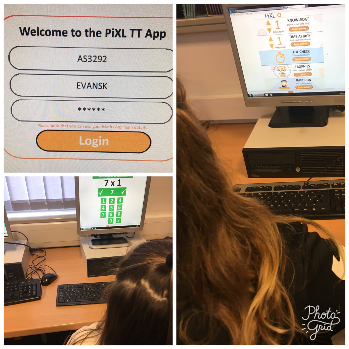 Year 7 hard at work practicing their times tables on the PiXL Times Table app