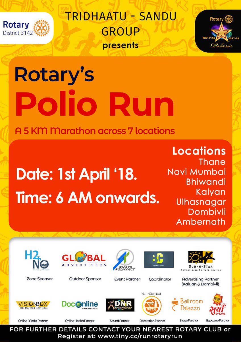 SReconnect's tweet image. Are you going to run with on April 1 for the Rotary Polio Run?
Tag and invite your friends for this run in the replies. #RunToEndPolio 
Let us know, let everyone know! Coming together to end Polio!