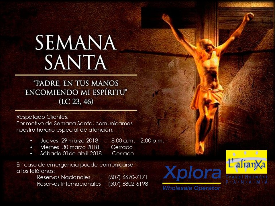 Horario de Semana Santa 2018
