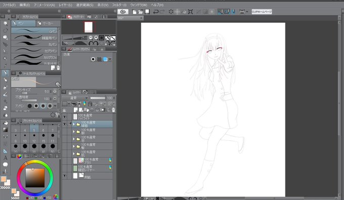 線画!#ダリフラ #ダーリン・イン・ザ・フランキス 