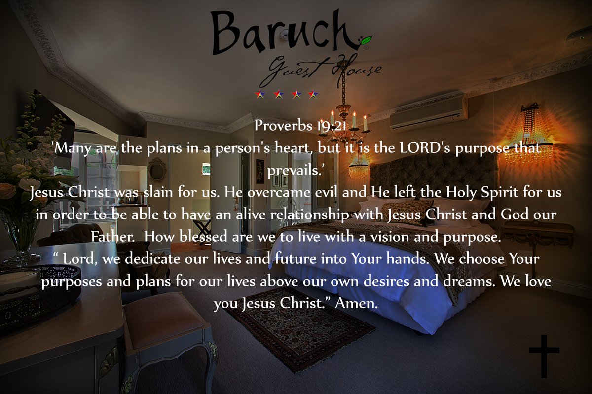 “Best wishes and blessings from the owner of Baruch Guesthouse: My prayer for all of us is… Lord, we dedicate our lives and future into Your hands. We choose Your purposes and plans for our lives above our own desires and dreams. We love you Jesus Christ. Amen.”