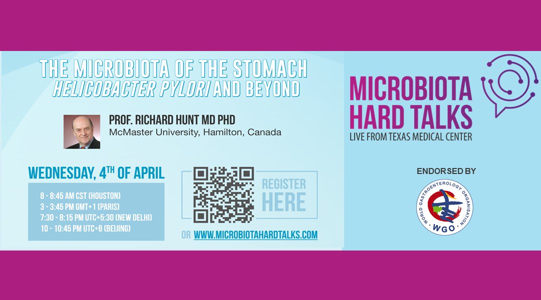 WorldGastroOrg's tweet photo. UPCOMING WEBINAR - The Microbiota of the Stomach - Helicobacter pylori and Beyond Wednesday, 4 April 2018! REGISTER NOW for the 2018 Microbiota Hard Talks webinar series! https://t.co/clyQGJKSiU #MHT2018 https://t.co/QDuylX42sS