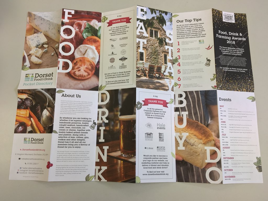DorsetFoodDrink's tweet photo. It’s arrived!! We now have our new ‘Pocket Directory’, that will go perfectly alongside our new website!😄 Its first outing is this Saturday at @TropicalDorset for our Eat Dorset @ Abbotsbury Gardens Food fair, come along and pick one up!! https://t.co/W60iUW6GHN