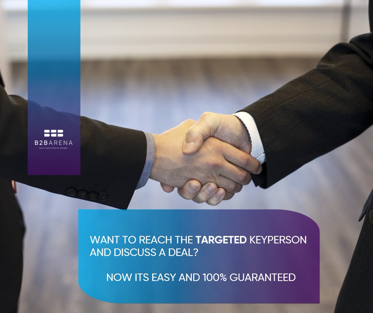 B2BArena's tweet photo. Want to reach the targeted key person and discuss a deal? NOW its easy and 100% guaranteed. 
 هل تريد الوصول إلى الشخص الرئيسي المستهدف ومناقشة الصفقة جديدة ؟ أصبح الآن من السهل و 100 ٪ مضمون عن طريق حجز موعد فى جميع المعارض و المؤتمرات
#B2bArena #BusinessMeetings https://t.co/us4TgwuT2A