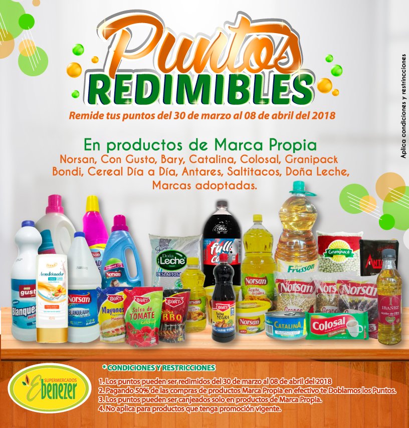 SUPER2EBENEZER's tweet photo. Quieres redimir tus puntos? apartir de mañana 30 de marzo hasta el 08 de abril podras redimir tus puntos en productos de Marca Propia 🙂🛒🔵🔴#puntos #supermercados https://t.co/N4fZcalO4T