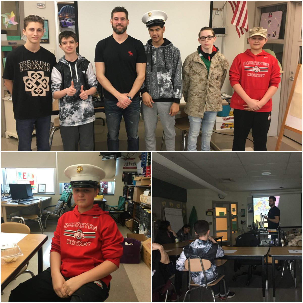 NortheastReads's tweet photo. In our Career Cafe yesterday, Mr. Derrington spoke to students about joining the military. Thank you for your service and talking to our interested 8th graders! @BASDnortheast @NETeamSTARS https://t.co/rXADAxSuDk