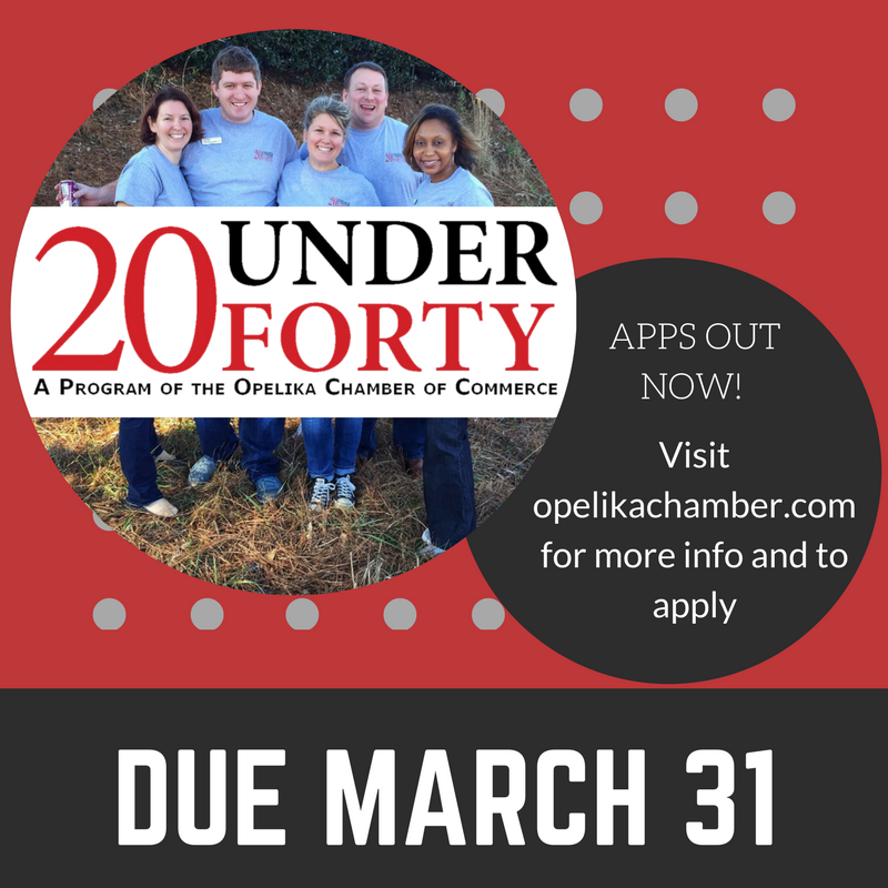 opelikachamber's tweet photo. Don't miss the chance to be one of 20 outstanding people under the age of 40 who live in Opelika, love Opelika and have a vested interest in shaping the direction of this city’s future! #beOpelika #myOpelika #OpelikaChamber https://t.co/NXNeN24Csp
