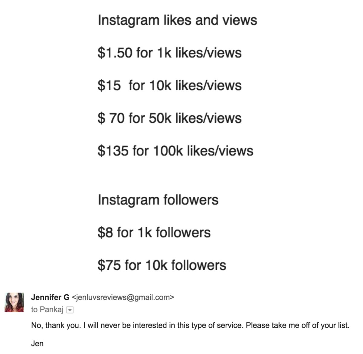 jen luv - how much do instagram followers cost