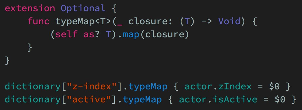 Code sample for a typeMap function