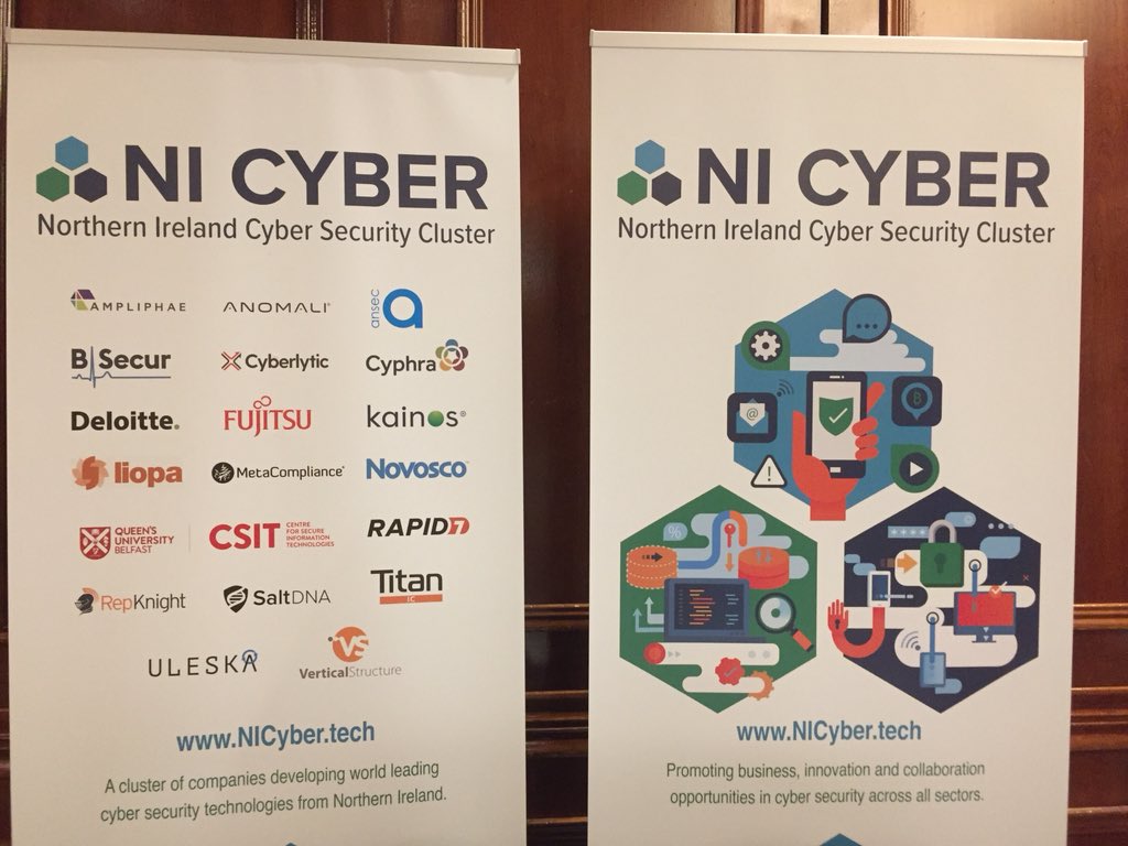 Great to be a member of NI Cyber Cluster  @nicyber. Busy stand at the #cyberni event today .