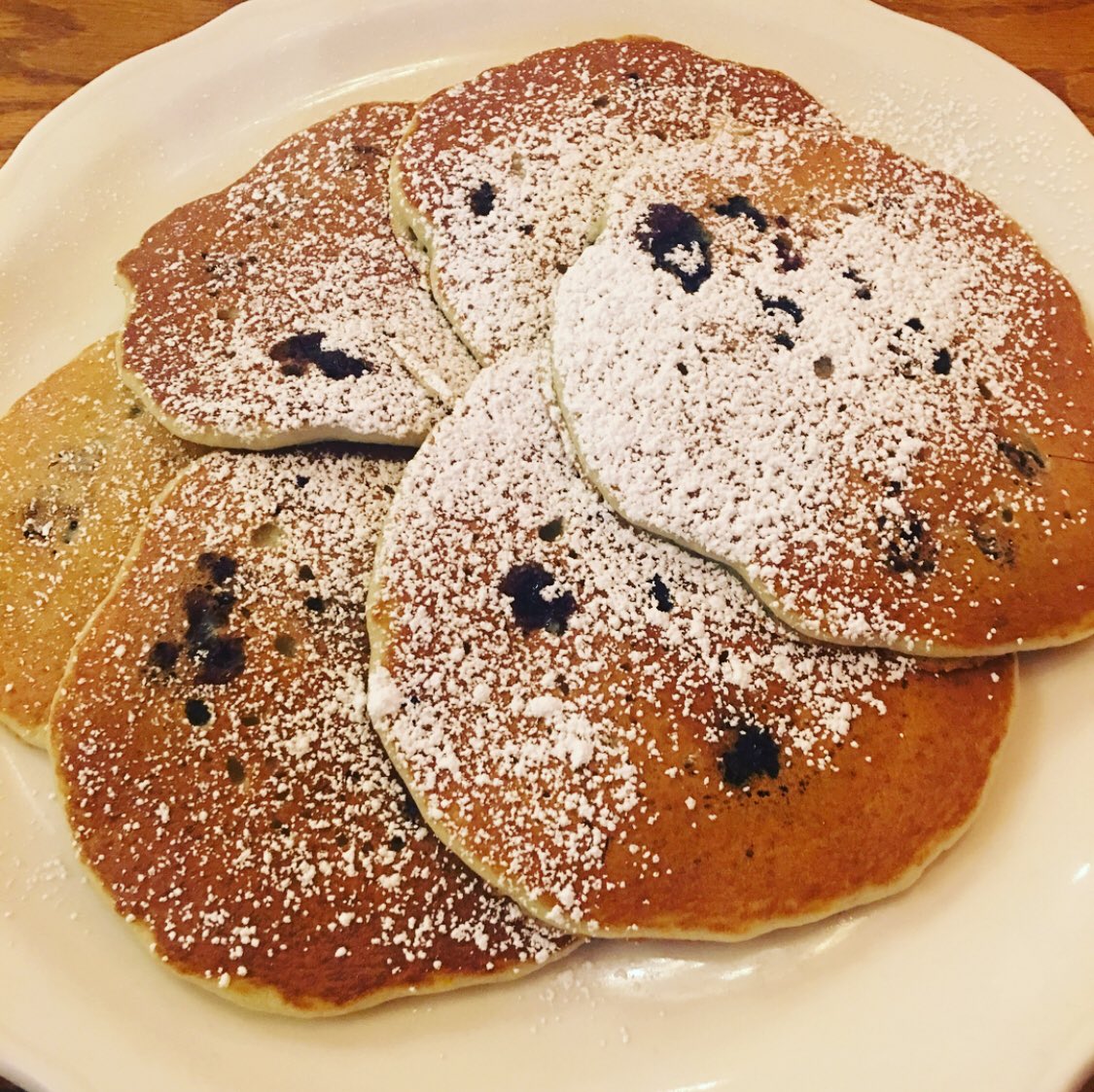thenewfancydrew's tweet photo. Marie Antoinette would’ve changed her tune if she’d tasted these cakes #whereintheworld #letthemeatpancakes #developthis https://t.co/EePJrRXGRw
