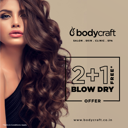 #Bodycraft comes with a of tale of three sessions. 

Get a complimentary blow dry on the house when you avail 2 blow dry sessions at any of our outlets. #FeelBeautiful #Blowdry #Hairstyle

Book your appointment at +91-08048903312 now!