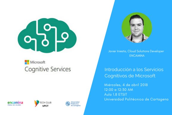 ENCAMINA's tweet image. Si quieres saber más sobre #CognitiveServices de @Microsoft no te pierdas la charla de @MrOrphus el miércoles 4 de Abril, a las 12 en el aula 1.8 de la ETSIT de @UPCTnoticias  #MicrosoftStudentPartner @TechClubUPCT  @ENCAMINA ¿Te apuntas?  👉blogs.encamina.com/encamina-se-mu…