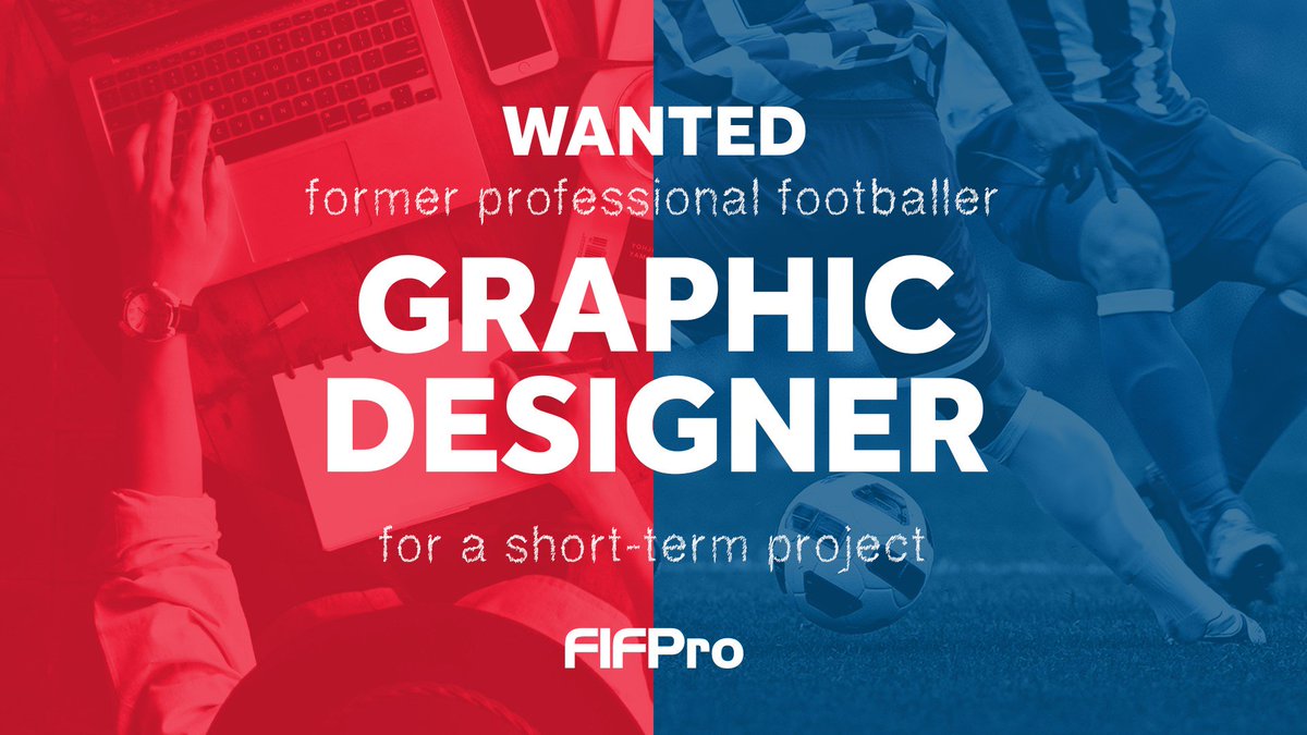 FIFPRO's tweet image. JOB ALERT: We're looking for ex-professional footballers working in design (brand logo and/or website) for a short-term project.

If interested, drop us a note: info@fifpro.org