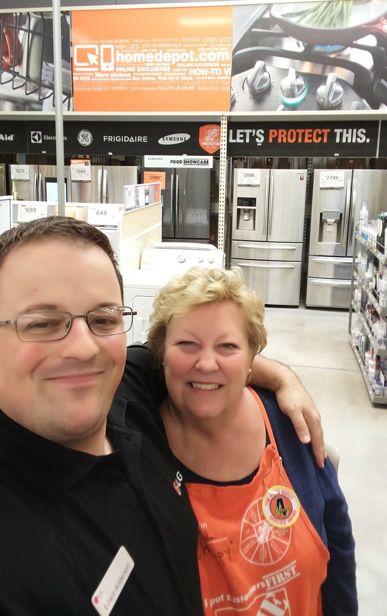 LGeanderson's tweet photo. @TheHomeDepot6373 #LGadvocate today is a sad day it is Chippy's final day in appliances tomorrow.  She was one of my biggest advocate down here in Bonita Springs FL. We wish you the best Chippy!!! https://t.co/fEsBjropqd