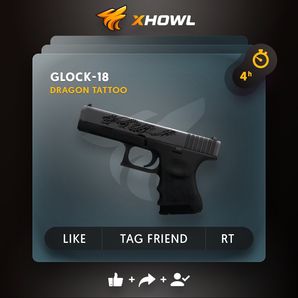 LXXPFORGHOST's tweet photo. 🍀 Glock-18 Dragon Tattoo #Giveaway:
☘️ CLICK https://t.co/IDjrajna20                                                    
🌿 Like + RT + Follow us @xhowlcom
🌱 Tag your friend

🏆A winner in 4h!
#csgo #csgoskins #dragonlore #csgoknife #csgodlore by #xhowlcom via @c0nvey https://t.co/3GnK93igIX
