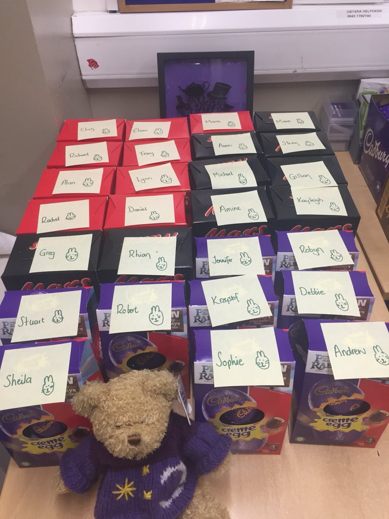 Bernard is helping out the Easter Bunny this weekend to thank my hardworking Team at LP 🐰🐣 #allthechocolate <a href="/DavidMarr9/">David Marr</a> @Valerie_PI3R