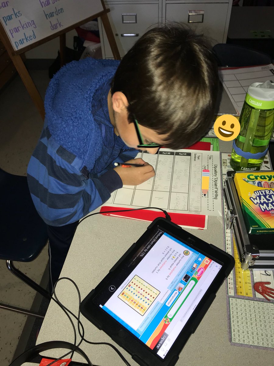 My firsties are EXpository “EXplain-it” readers 📚 and writers 📝!! They are reading on @EpicKidsBooks and #PebbleGo (<a href="/CapstonePub/">Capstone 📚</a>) about a topic of their choice. They LOVE it! Then they are adding some pretty awesome pieces to their writing folders this week! #bearshine