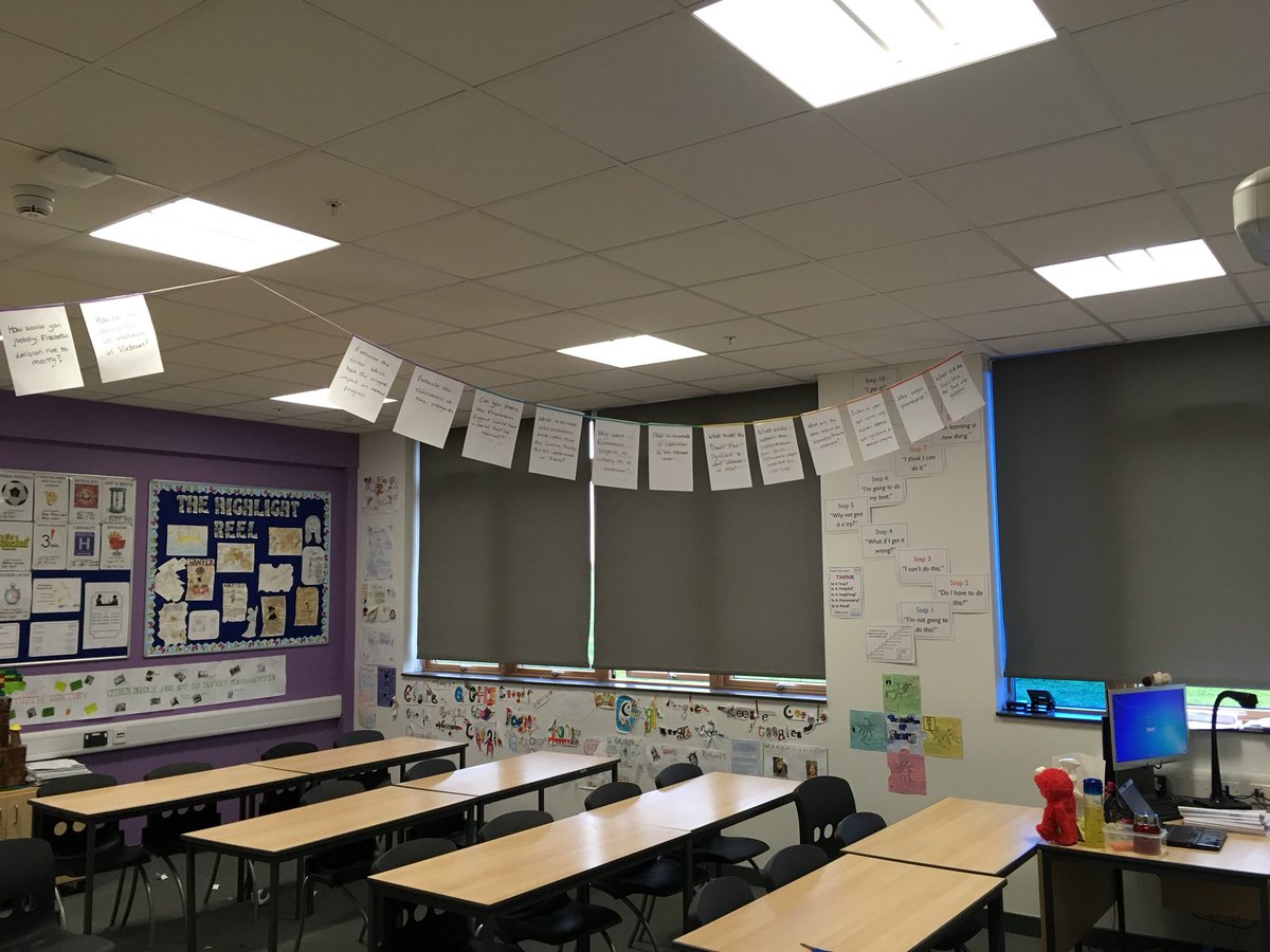 MrMarsham's tweet photo. My use of coloured straws to make Blooms style GCSE History revision question bunting for my classroom as my entry to @Bedford_Academy #poundlandpedagogy competition using cheap everyday objects to support Teaching & Learning #pedagoofriday #plenaries #makerevisionfun https://t.co/KGNPOnPLUH