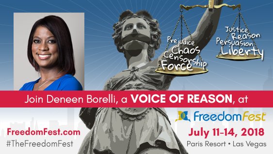 deneenborelli's tweet photo. Join me @ #TheFreedomFest July 11-14 2018 Paris Resort Las Vegas 4 the best 3 days of your year. I'll be speaking on #democrat politics Register before March 31 4 $200 OFF Use code FF18JOINME https://t.co/DC6oyt0ith @CRTV @CR #freedom 
#WhereIsTheVoiceofReason 
#libertyconference https://t.co/uypBLV0pgE