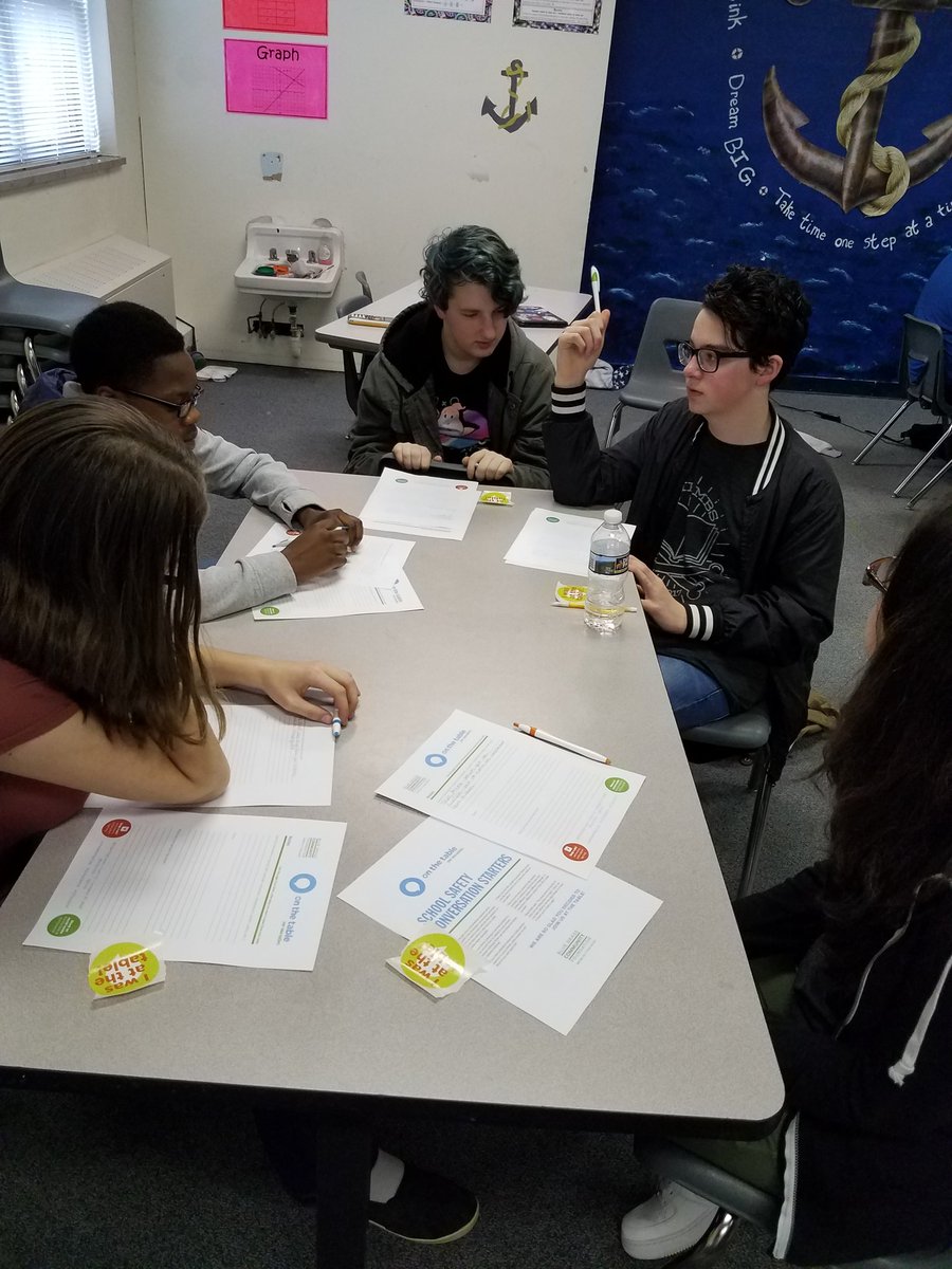 kristamayo83's tweet photo. On the Table talks in advisory today. Student's making their voice heard on topics that effect their communities and schools. #OnTheTable18 https://t.co/0q6EKx1wtx