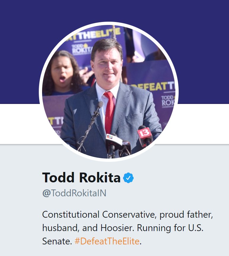 TheIndyJagger's tweet photo. Dear Indiana: #ToddRokita thinks you're dumb. 

Campaign slogan:
✔️"Defeat the elites!"

Most Recent Quote:
✔️"This is the Washington swamp at its worst!"

HIGHEST contributing sectors to Rokita campaign:
✔️Finance, Ins, Real Estate
✔️Misc Business

#ThursdayThoughts https://t.co/5xQ0xkqGm7