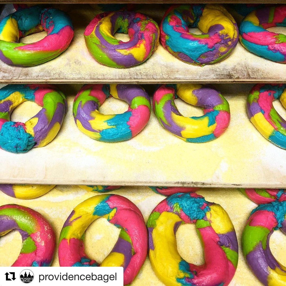Easter is about to get a whole lot yummier! Order your #rainbowbagels from @Providencebagel by tomorrow for Easter Sunday 🌈🐰

#foodie #pvdeats #smallstatebigeats #foodfun #easter #tastetherainbow