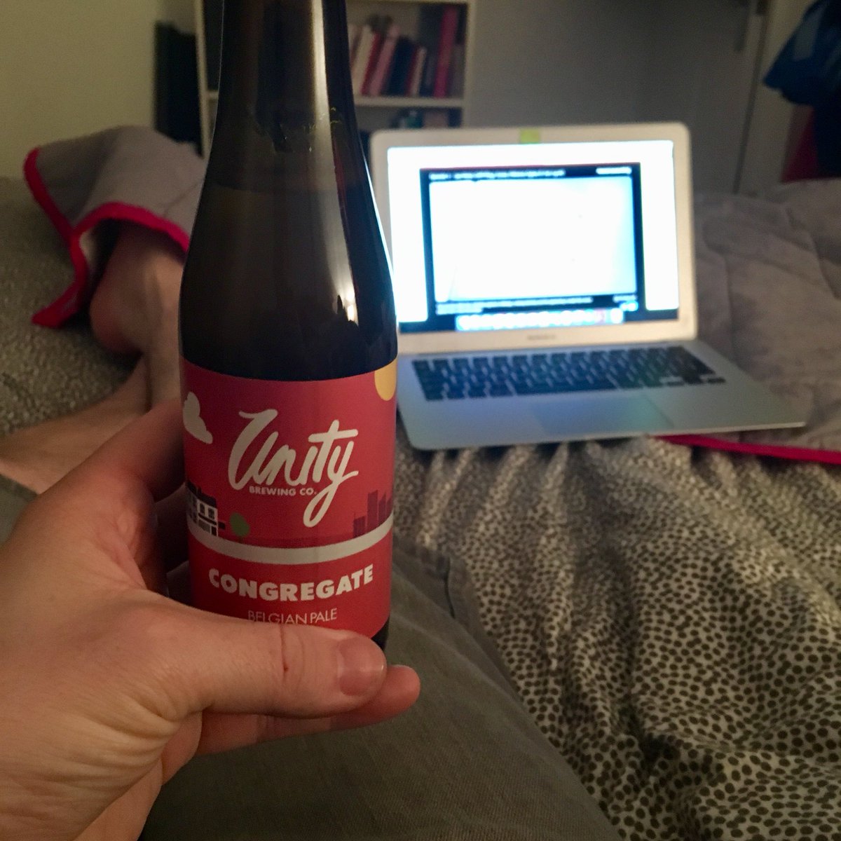 pdmay24's tweet photo. Beer from the bottle in bed with bake off!  #beerbods https://t.co/b4BMb9J0l5