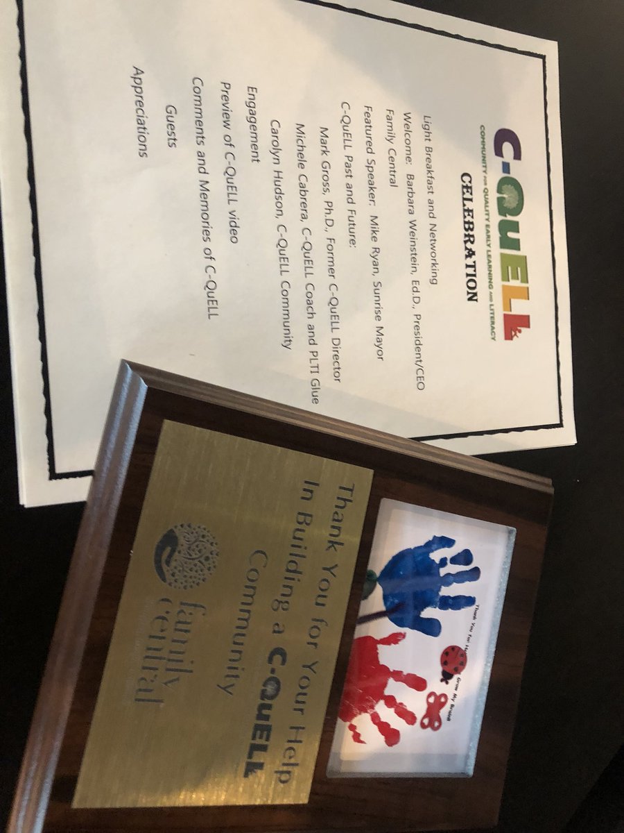LoriCanning's tweet photo. Congratulations to @FCI4Kids C-QUELL program for today’s celebration of three powerful years with @cityofsunrise early childhood partnership. https://t.co/iyoKjKJ9XV