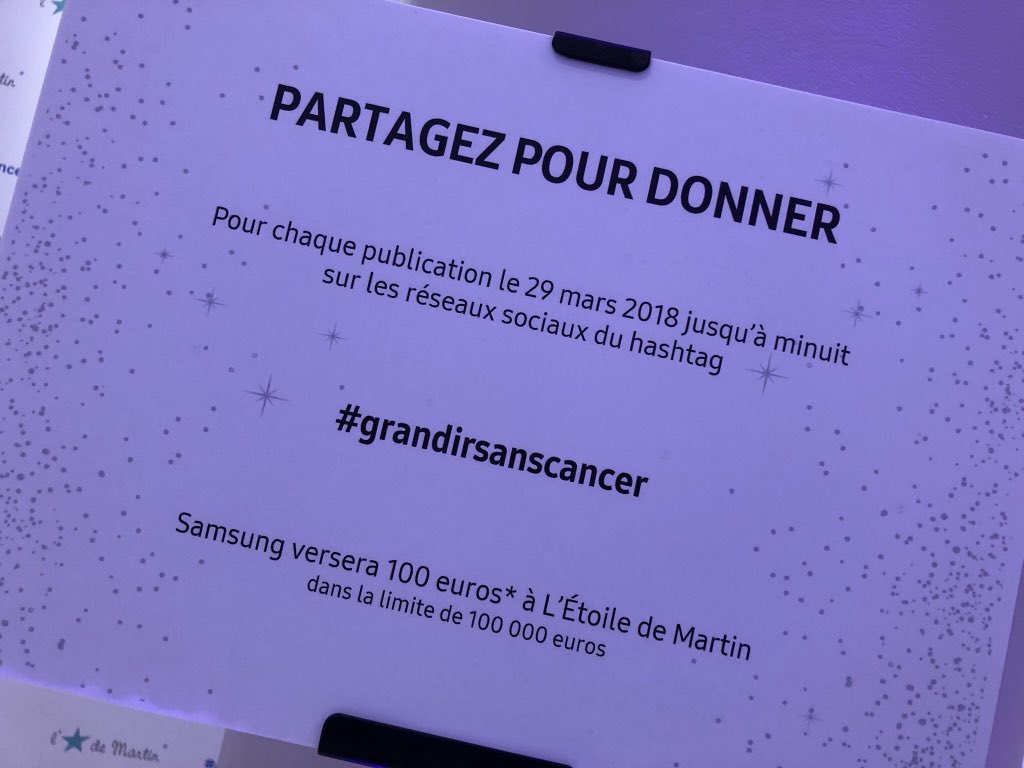 nimesolympique's tweet photo. 🎗️Jusqu’à minuit, @SamsungFR reverse 100€ à @letoiledemartin à chaque tweet avec le hashtag #GrandirSansCancer. https://t.co/xWemAn9P3D