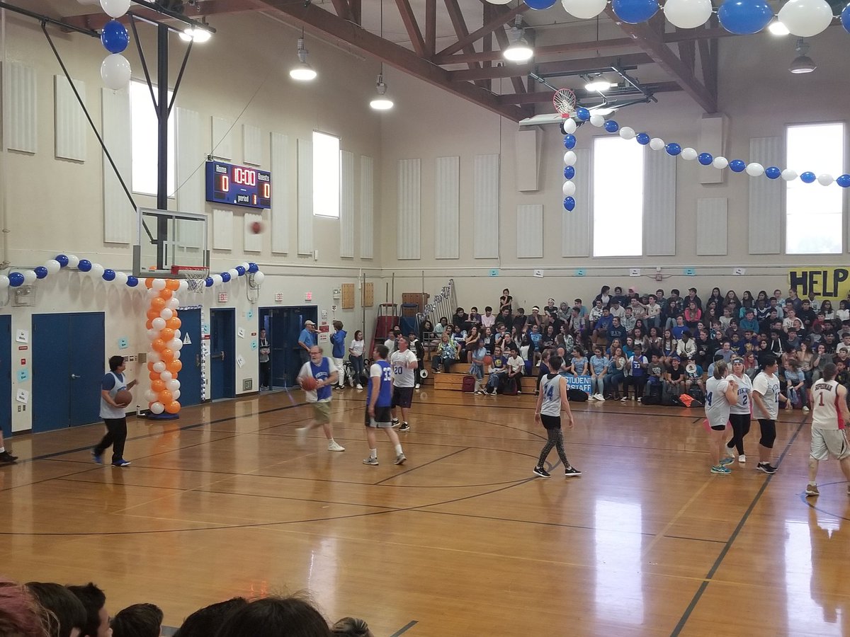 BMS staff getting ready to play ...