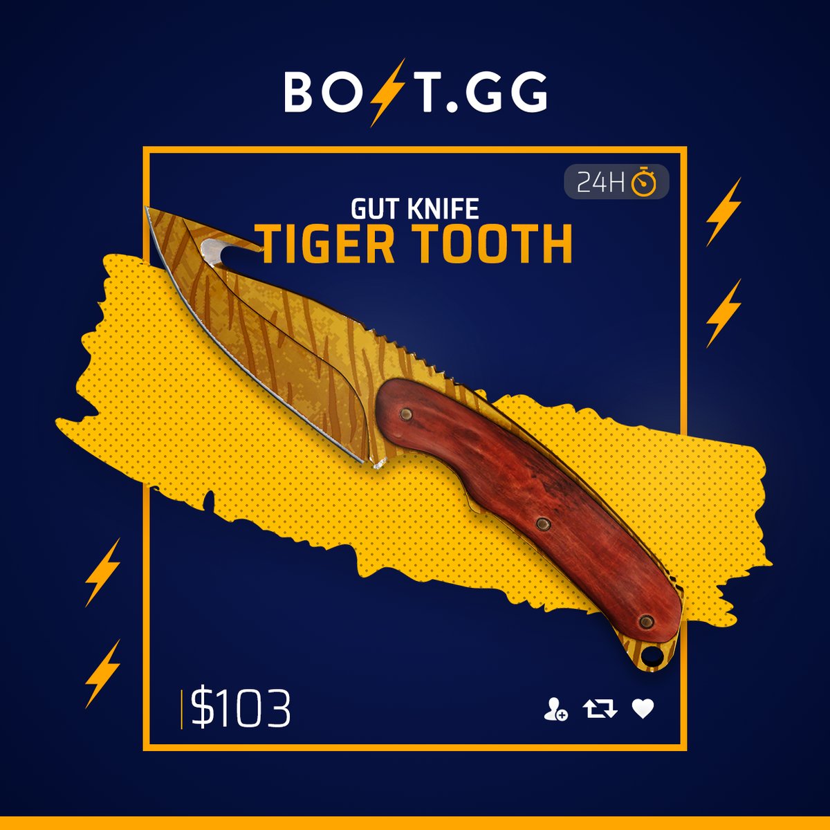 hhbbkkhvvvb's tweet photo. 24 Hour ★ Gut Knife | Tiger Tooth Giveaway!

To win you must!
⚡ RT + Like + Follow
⚡ Like: https://t.co/vP8AxRcyyy
⚡ Tag two friends! by #we_gamer via @c0nvey https://t.co/LcDjBLrpNM