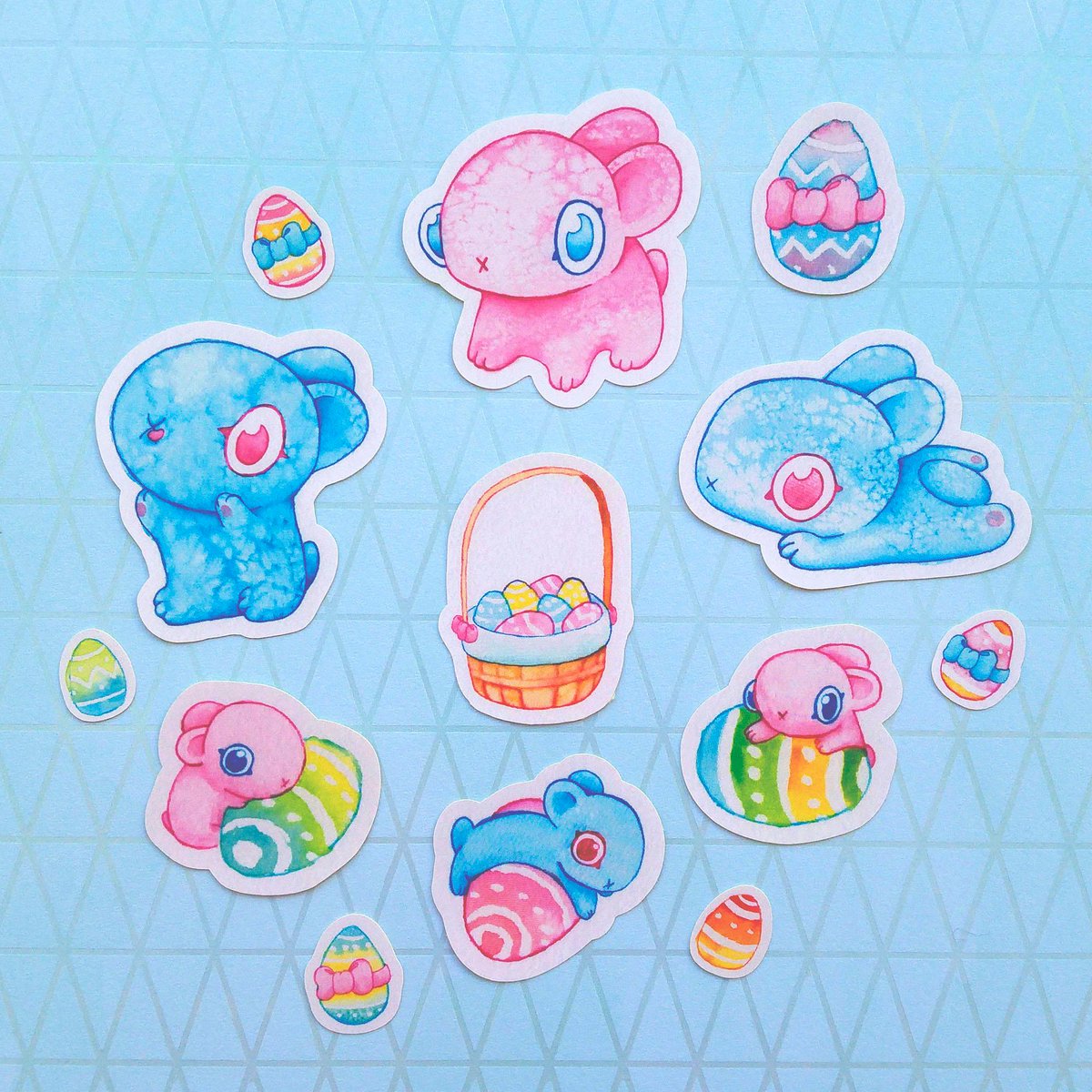 KomorebiStars's tweet photo. These are the #stickers of the #EasterBunny big pack 🐇 what is the sticker that you like the most? 🐰 I like the big pink #rabbit! It’s very #cute! 🐣
Shop of stickers: https://t.co/MkF2ALyVIK 🥚
#girlboss #plannergirl #illustration #kikkik #erincondren #kikkikplanner #planner https://t.co/H5DZPjNZwK