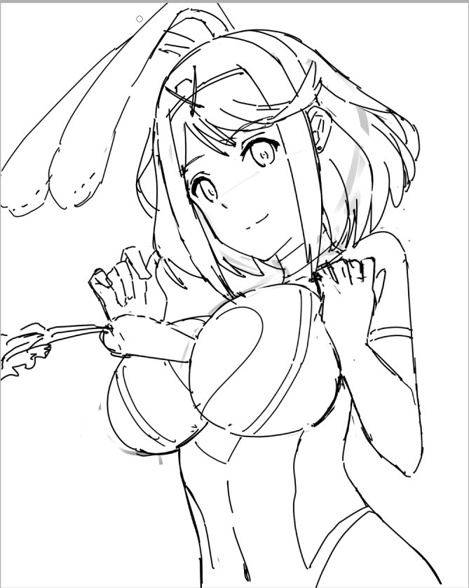 Since some of you were asking for it, here's a sketch of Bunny Pyra (WIP)
#Xenoblade2 #XenobladeChronicles2 
