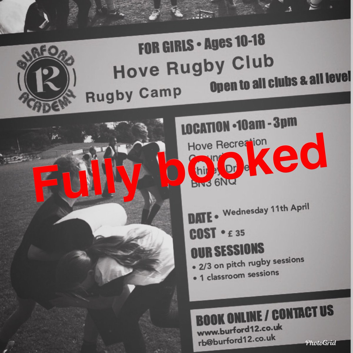RachaelBurf12's tweet photo. The @BurfAcademy Hove Camp is now fully booked! If you are local and still want attend a @BurfAcademy Camp @wrfcladies are hosting a camp on the 4th still has places available! Email rb@burford12.co.uk or visit https://t.co/qIF44AYS8k https://t.co/HmN1uTDnHd