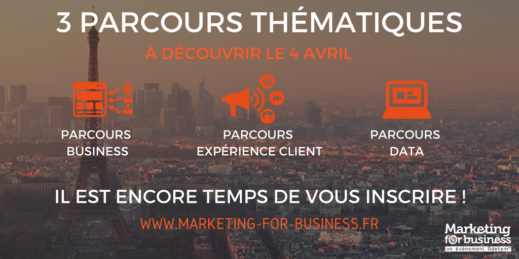 adetem's tweet photo. #M4B Mercredi prochain, vous pourrez participer à 1, 2 ou 3 parcours thématiques suivant vos problématiques business. Si une de ces thématiques concerne votre entreprise, n'hésitez pas à vous inscrire pour participer à l'évènement : https://t.co/XvxcO5OAwH #TransfoNum #Marketing https://t.co/NIdwmN6V1z