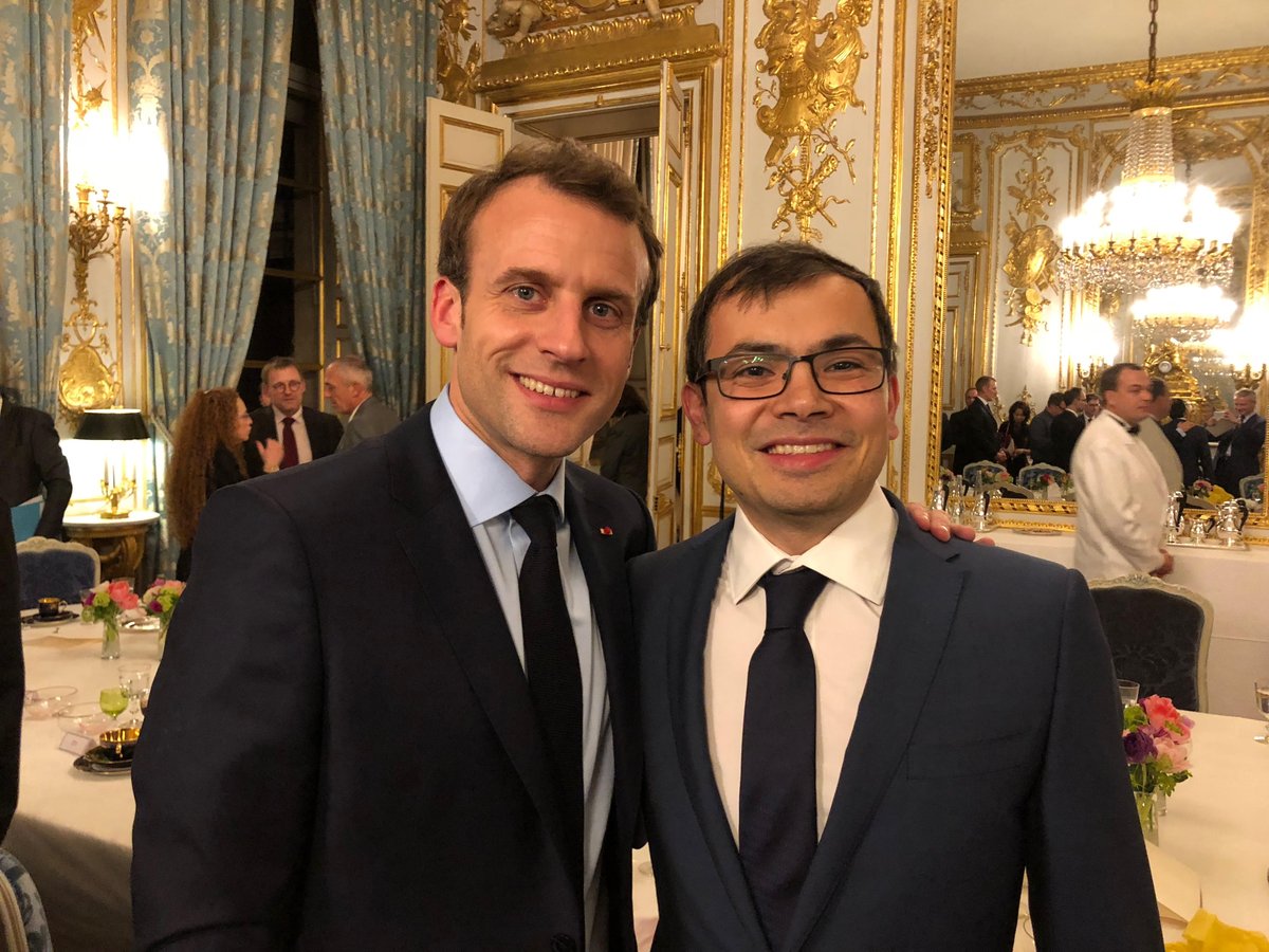 demishassabis's tweet photo. Thank you @EmmanuelMacron for your thoughtful leadership. So honoured to have been part of the AI Summit today, with so many distinguished guests and inspiring talks. We're looking forward to this exciting new chapter for DeepMind in Paris! #AIforHumanity #DeepMindParis https://t.co/JfOuKtrBOd